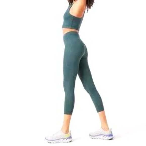Outdoor Voices Leggings TechSweat Core 3/4 High Rise Evergreen Gym Yoga MEDIUM - Picture 1 of 12
